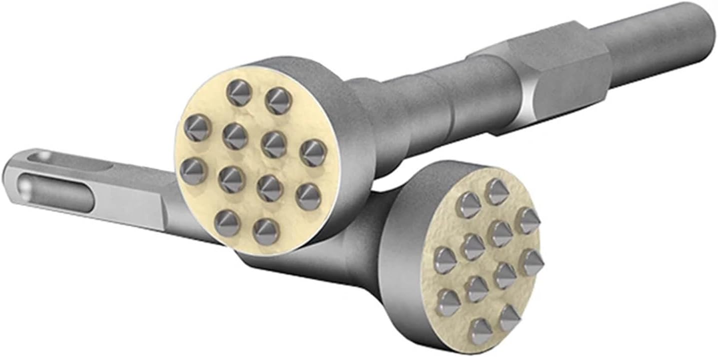 Drill Bit Hammer Chisel Cement Concrete Wall Hit Lychee Surface Electric Pick Electric Hammer One Alloy Hair Hit Artifact 1pcs(Square Handle Flat)