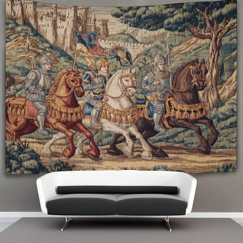 kaiyun Estilo medieval Caballero Tapiz Para, Tapices Artísticos Decoración Para Colgar En La Pared Para Sala De Estar Dormitorio Y Dormitorio 70cmx100cm