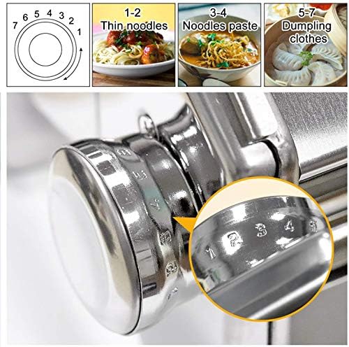 Pujuas Pasta Machines Manual Maker Pasta Machines Stainless Steel Noodle Cutter Fresh Pasta Making Machine Dough Roller for Spaghetti and Lasagna Tagliatelle Fettuccine, 2 Blades