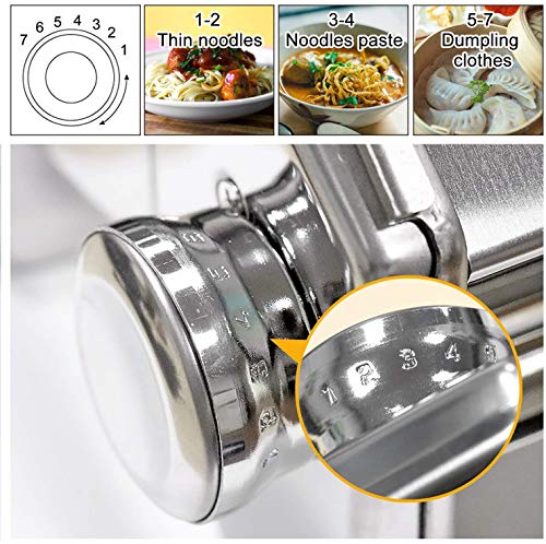 Pujuas Pasta Machines Manual Maker Pasta Machines Stainless Steel Noodle Cutter Fresh Pasta Making Machine Dough Roller for Spaghetti and Lasagna Tagliatelle Fettuccine, 2 Blades