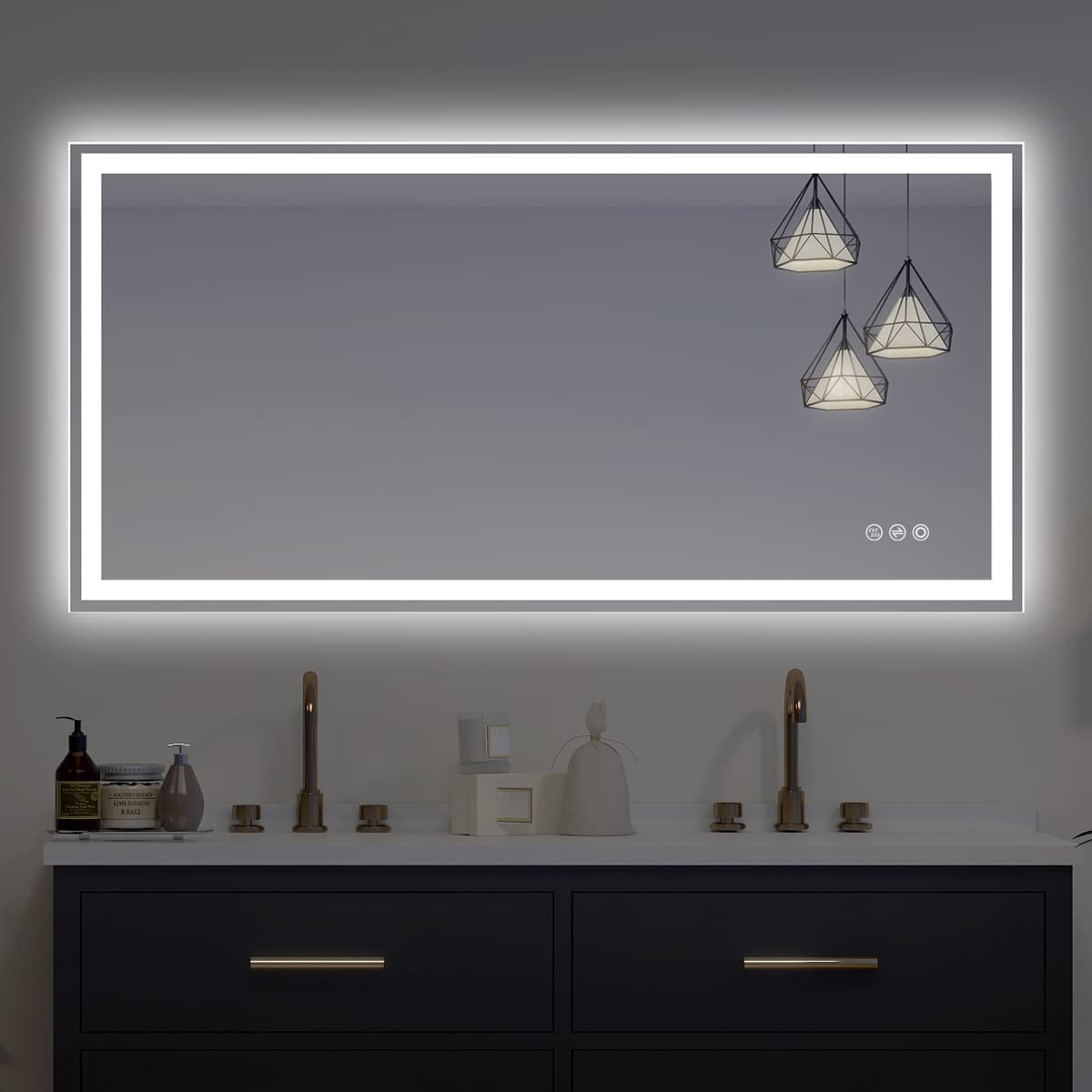 LUSABE 20x28 Inch LED Bathroom Mirror – Anti-Fog, Dimmable, Front & Backlit, 3 Color Lights, Shatterproof, Memory Function, ETL Certified