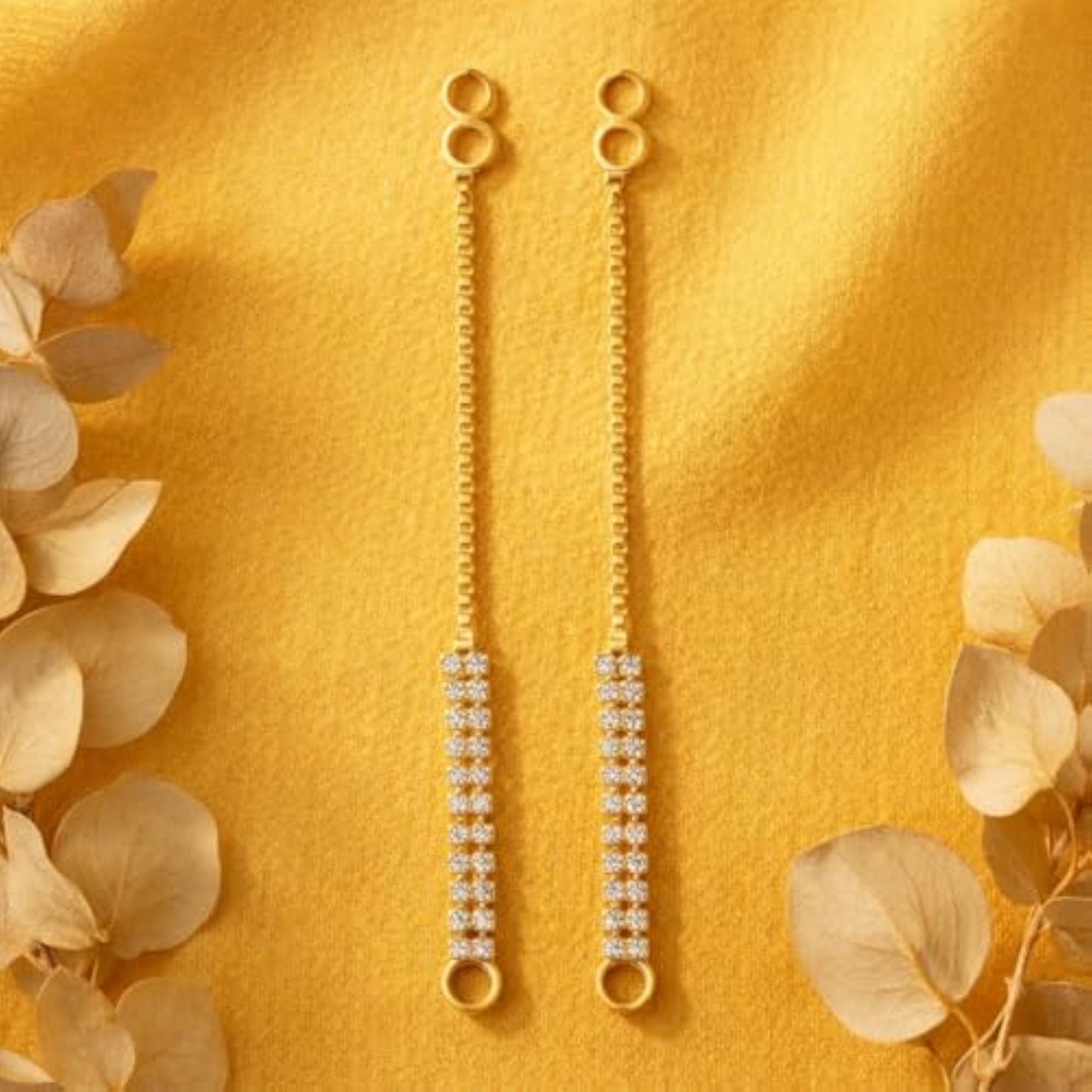 Women's Golden Finish Ear Chain & Cuff Art Jewellery