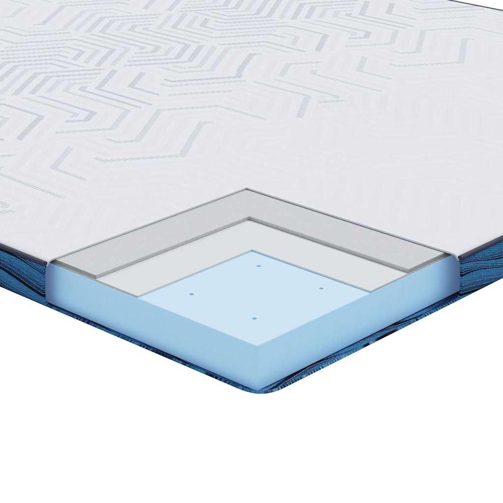 Cubrecolchón blanco 120 x 200 cm de espuma con memoria con funda Jacquard, sobrecolchón de espuma de poliuretano de alta densidad para comodidad y soporte