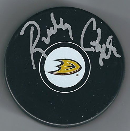 Autographed Randy Carlyle Anaheim Ducks Hockey Puck