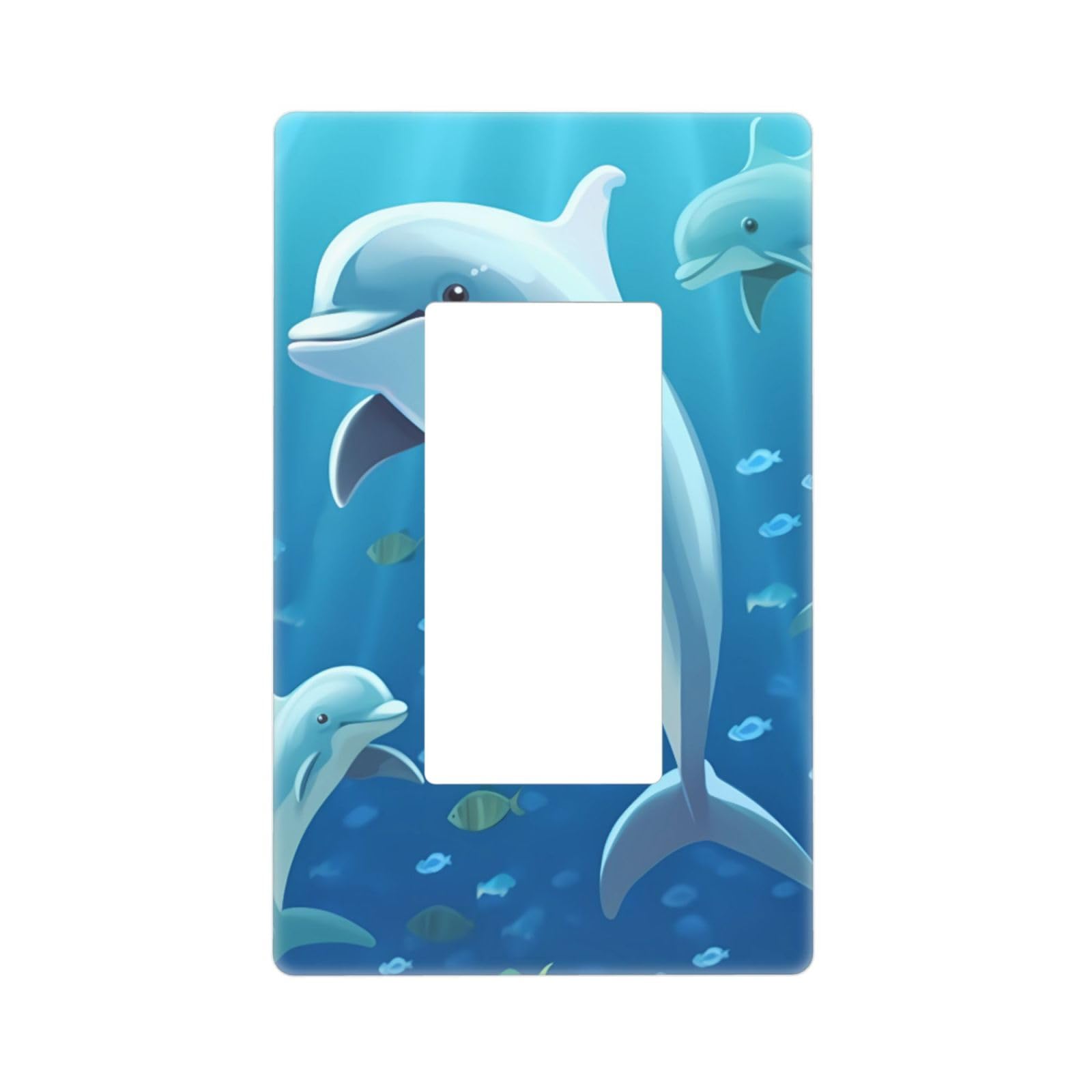 Decorator Wall Plate 1 Gang Light Switch Covers Decorator Receptacle Outlet Covers Dolphin Wall Plates for Electrical Outlets Plug Cover Single Rocker Switch Plates