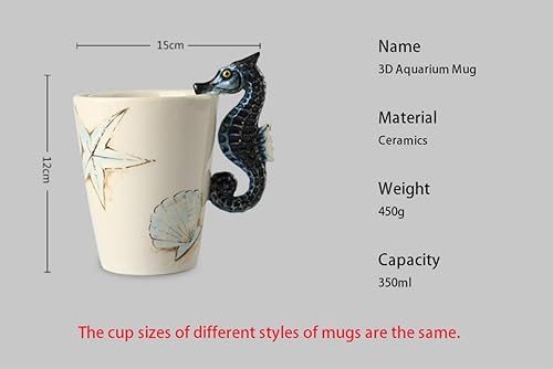 Miniatura 6 de Taza de cerámica de animales pintados a mano (13.66oz) (pulpo)
