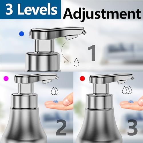 Yikhom YK-S02 Automatic Stainless Steel Liquid Soap Dispenser, 13.52 Oz Touchless Hand Free Soap Dispenser With Adjustable Levels, Motion Sensor & Ipx6 Waterproof, Dish Soap Dispenser For Bathroom Kitchen thumb #1