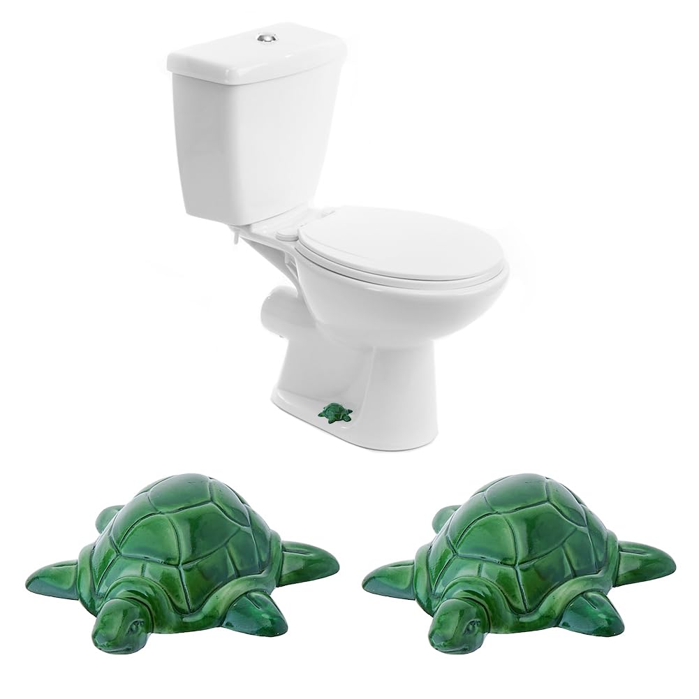 Hobbspring 2Pcs Toilet Bolt Caps Ceramic Turtle Toilet Bolt Covers Decorative Resin Cute Tortoise Bolts Cover Dark Green Toilet Bolts Bathroom Decor for Toilet Replacement Parts