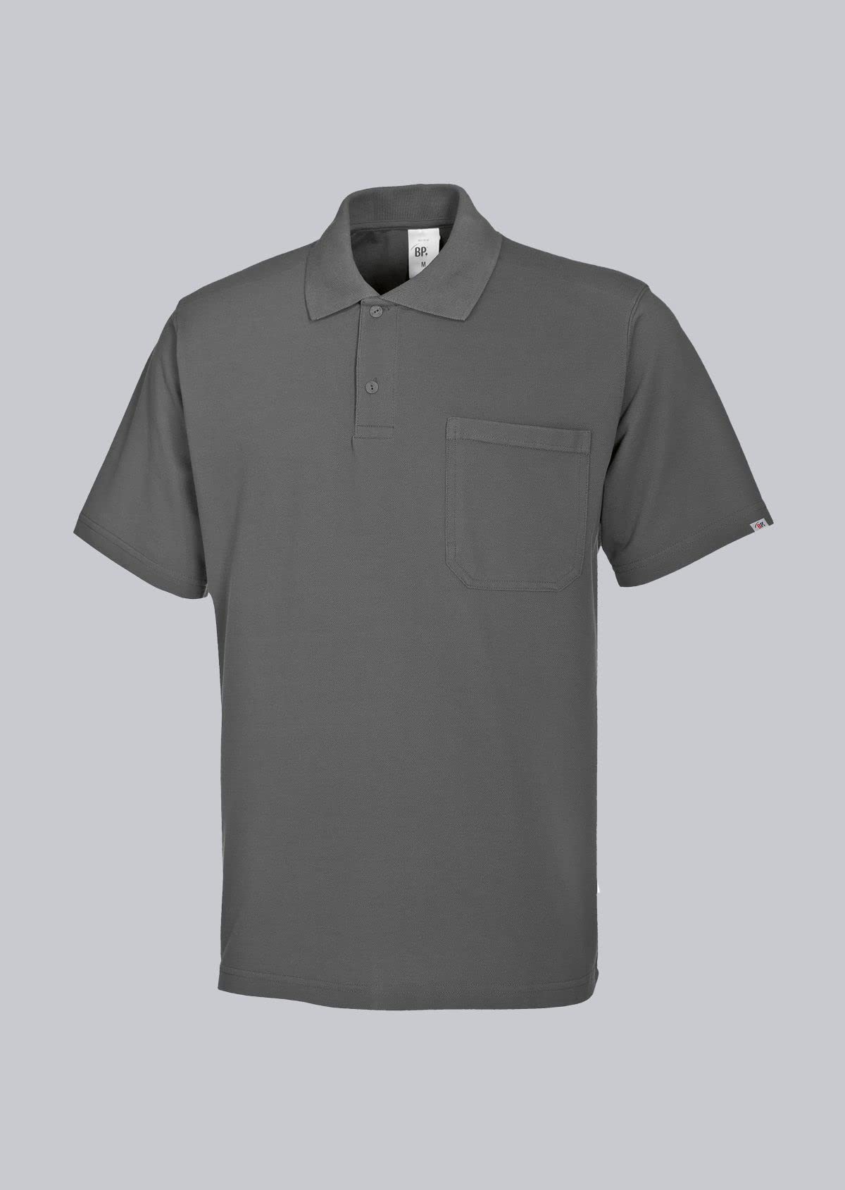 Polo unisex cómodo en gris oscuro para el día a día con manga 1/2 y botones 2