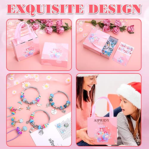 Aipridy 112 Pcs Diy Charm Bracelet Making Kit,Necklaces Jewelry Making Supplies Beads,Snake Chain Jewelry Gift Set For Girls Teens(Lake Blue) #TOP3