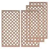 アイガーデン(igarden) アイウッド人工木製 ラティス 4枚セット ナチュラル 高さ175cm幅90cm厚み3.5cm クロス 格子タイプ 塗装不要 シロアリ防止 日除け 境界フェンス アイガーデンオリジナル 樹脂製 目隠し ディスプレー フェンス パーティション ガーデンファニチャー トレリス 間仕切り (ナチュラル, W90H175)