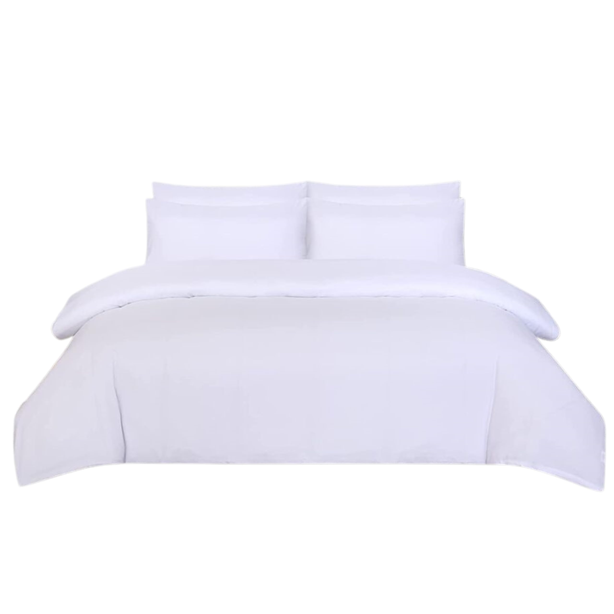 Ev Dekor®Duvet Cover Bedding Sets, White Plain Dyed Double Duvet Cover Set including Pillowcase