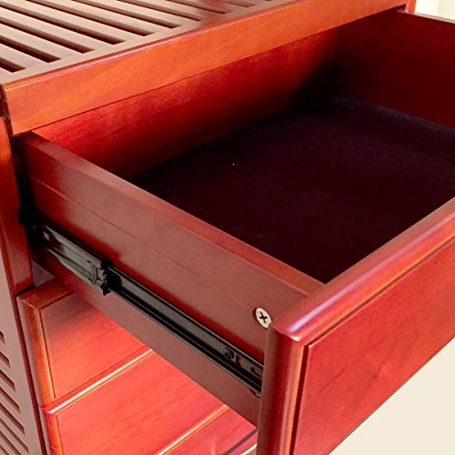 John Louis Home 16In. Deep Storage Tower - With 5 Drawers - 6In, 8In. Deep, Red Mahogany Finish #TOP6