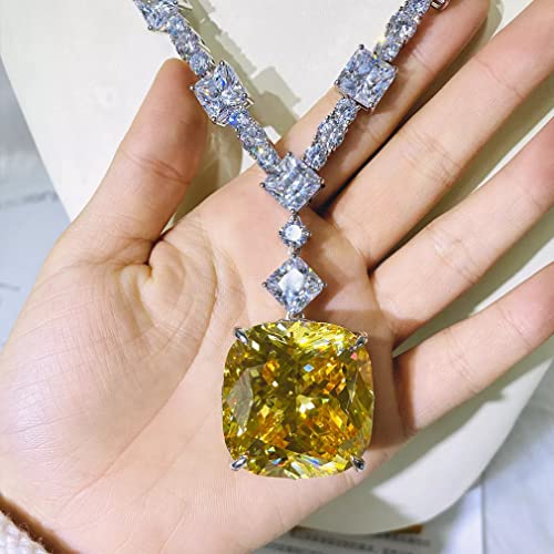 Collier moissanite citrine argent 925 éclat durable sans ternissement pour vos soirées