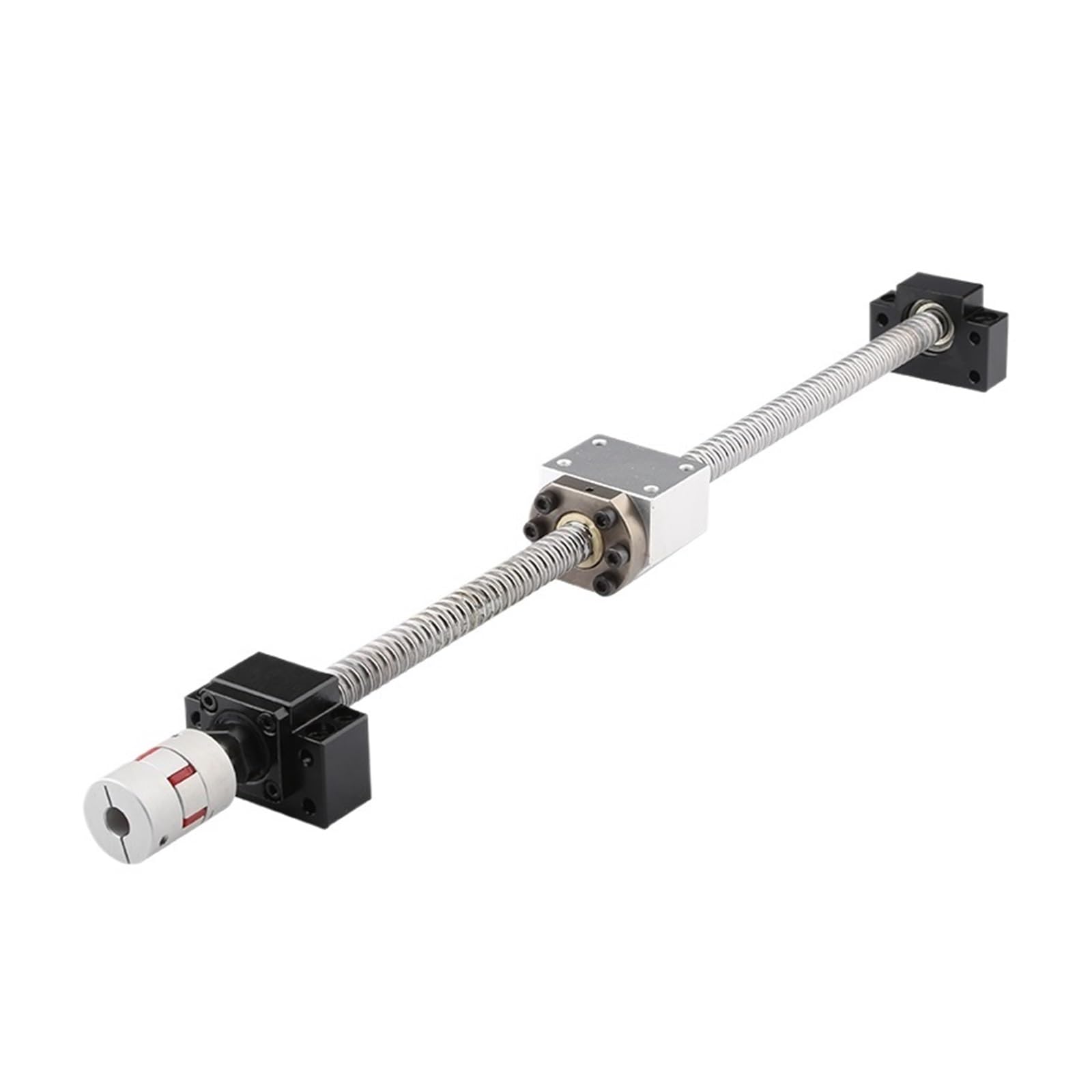 Metal Ball Screw nut end Processing SFU1610 200-1000mm Ball Screw End Machining+Flange Nut+Nut Shell+BKBF12 End Support+Coupler Machine Tool Parts Set(700mm)