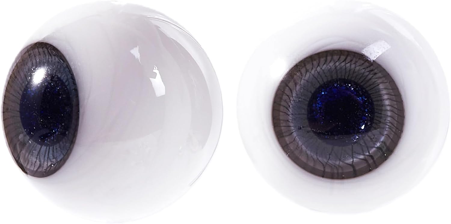 Handmade Crafts Glass Doll Eyes, Clear Round Fired Glass, Adjustable Pair for BJD Dolls, Clay Crafts, Gundam Models, DIY Projects,Doll Glass Eyes (Honey Hazel, 12mm)