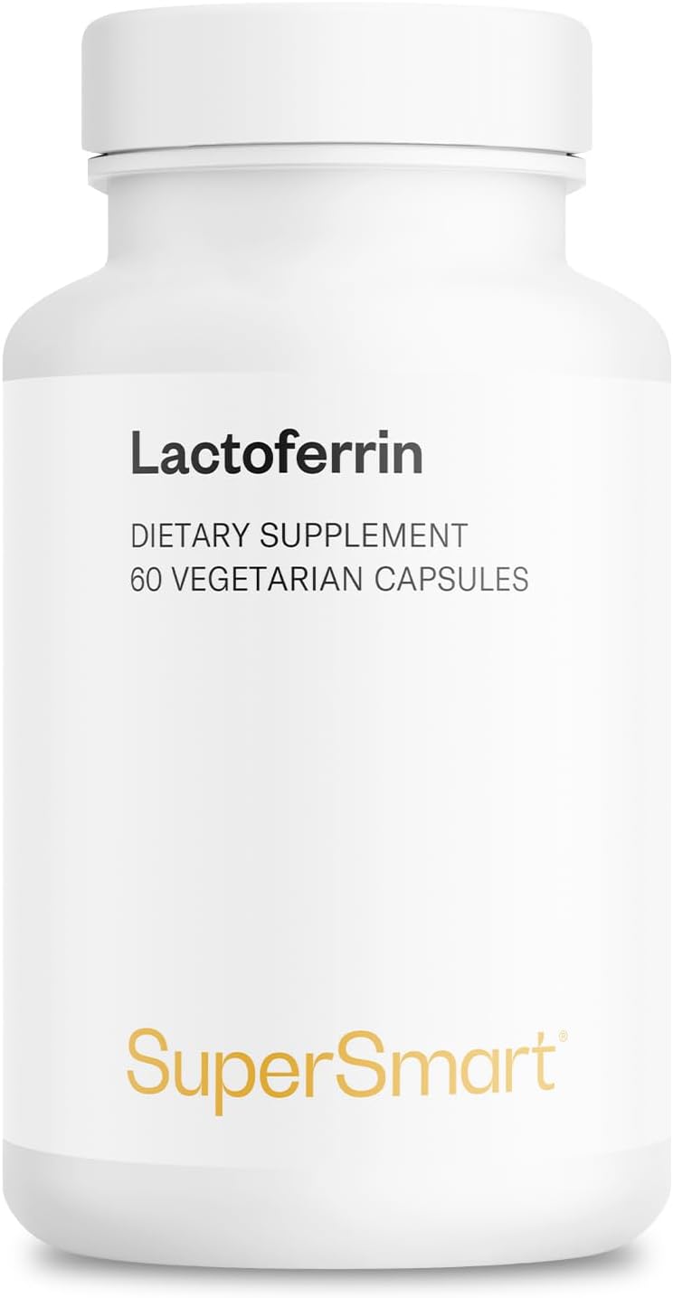 Supersmart - Lactoferrin 500 mg Per Day - Immune System Booster & Antioxidant Supplement - The Most Active Ingredients in Colostrum | Non-GMO & Gluten Free - 60 Vegetarian Capsules