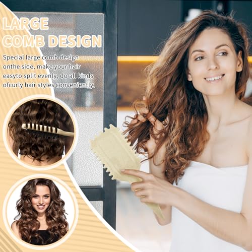 WOHSEROM 1PCS Curly Hair Brush, Curl Defining Brush, Boar Bristle Hair Brush for Combing and Shaping Men's and Women's - Image 2