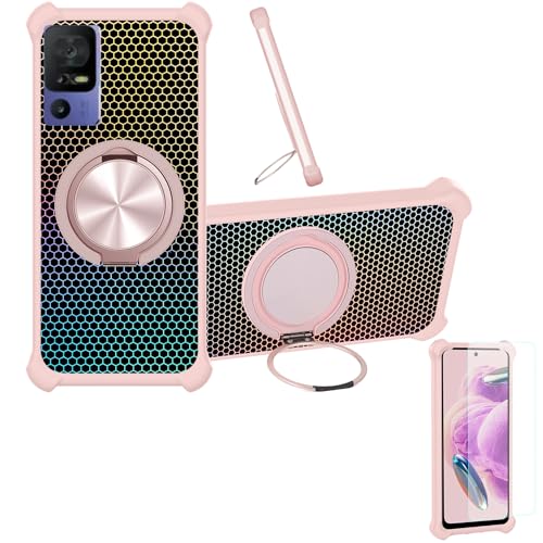 �Ή� Sharp Aquos V7 Plus �P�[�X Phone Case [1�� 9H+�d�x���� �K���X�t�B����][360°��]���X�^���h�A�}�O�l�b�g��]CX-08-FEN