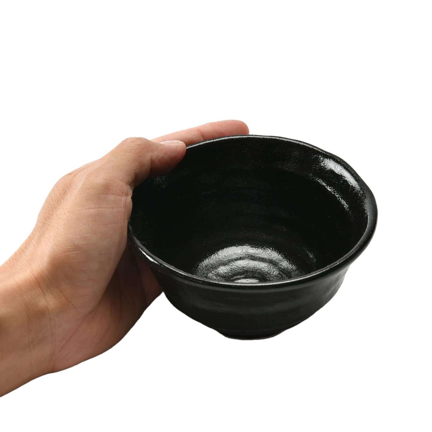 Amazon｜瀬戸黒 ろくべ型茶碗（小） [121×64mm] | 茶碗｜飯碗