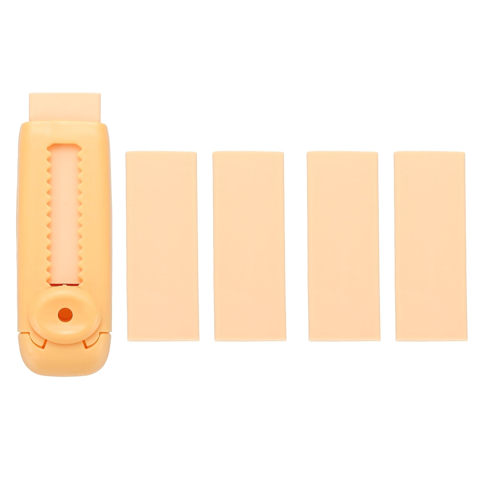 PATIKIL 5 Pack Erasers, Sliding Retractable Eraser Push Pull Cute Pencil Erasers Soft Large Easy to Clean with Plastic Sleeve for Sketching Drawing Artists Teacher Pencils, Orange