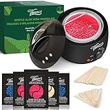 Waxing Kit, VENNCO Wax Warmer Hair Removal, Home Wax Kit with 17.5oz Hard Wax Beads for Sensitive Skin Face Eyebrows Bikini Brazilian Waxing