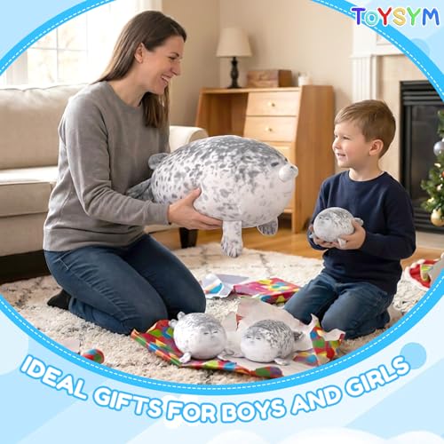 Image of TOYSYM Chubby Blob Seal Pillow Cute Seal Plush with 4 Baby Plushies in Her Tummy, Soft Large Stuffed Animals Toy Gifts for Kids (20inch)