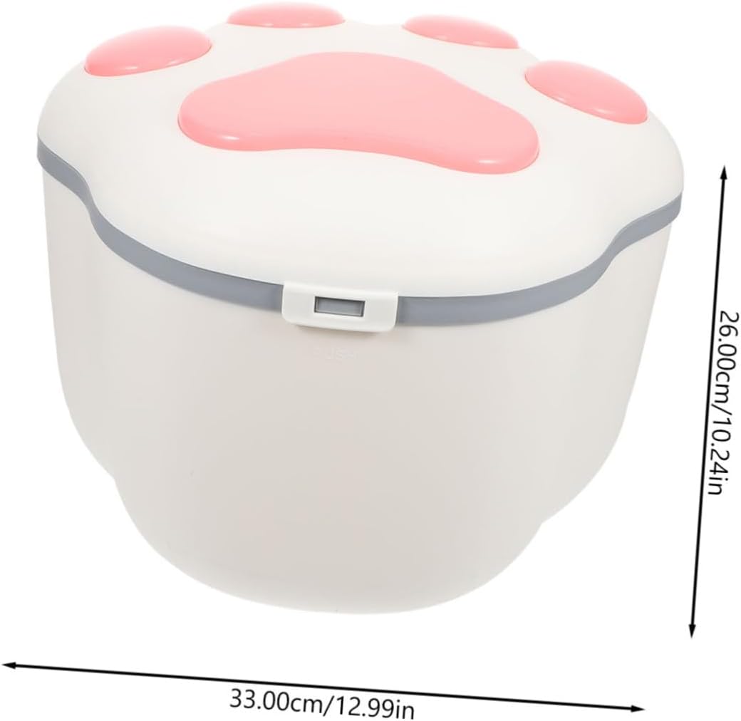 Sealed Pet Food Container with Airtight Lid PP Plastic Grain Storage Bucket for Cat and Dog Food Pet Holder for Household Use Pink Capacity