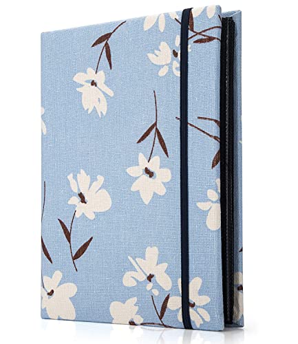 Boic Album Photo 200 Pochettes 10x15 cm Photos, Traditionnel Vintage Classique Couverture Lin, pour Mariage Famille Bébé Vacances (Fleur)