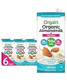 Orgain Organic Vegan Protein Almond Milk, Lightly Sweetened Vanilla - 10g Plant Based Protein, With Vitamin D & Calcium, Gluten Free, Dairy Free, Lactose Free, Soy Free, 32 Fl Oz (Pack of 6)