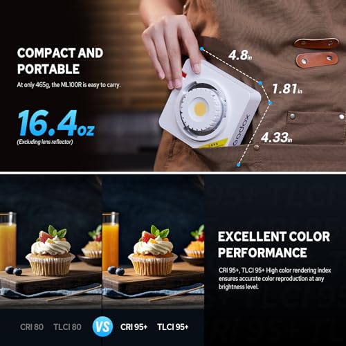 Image of Godox ML100R RGB COB Video Light, Portable Handheld Mini COB Continuous