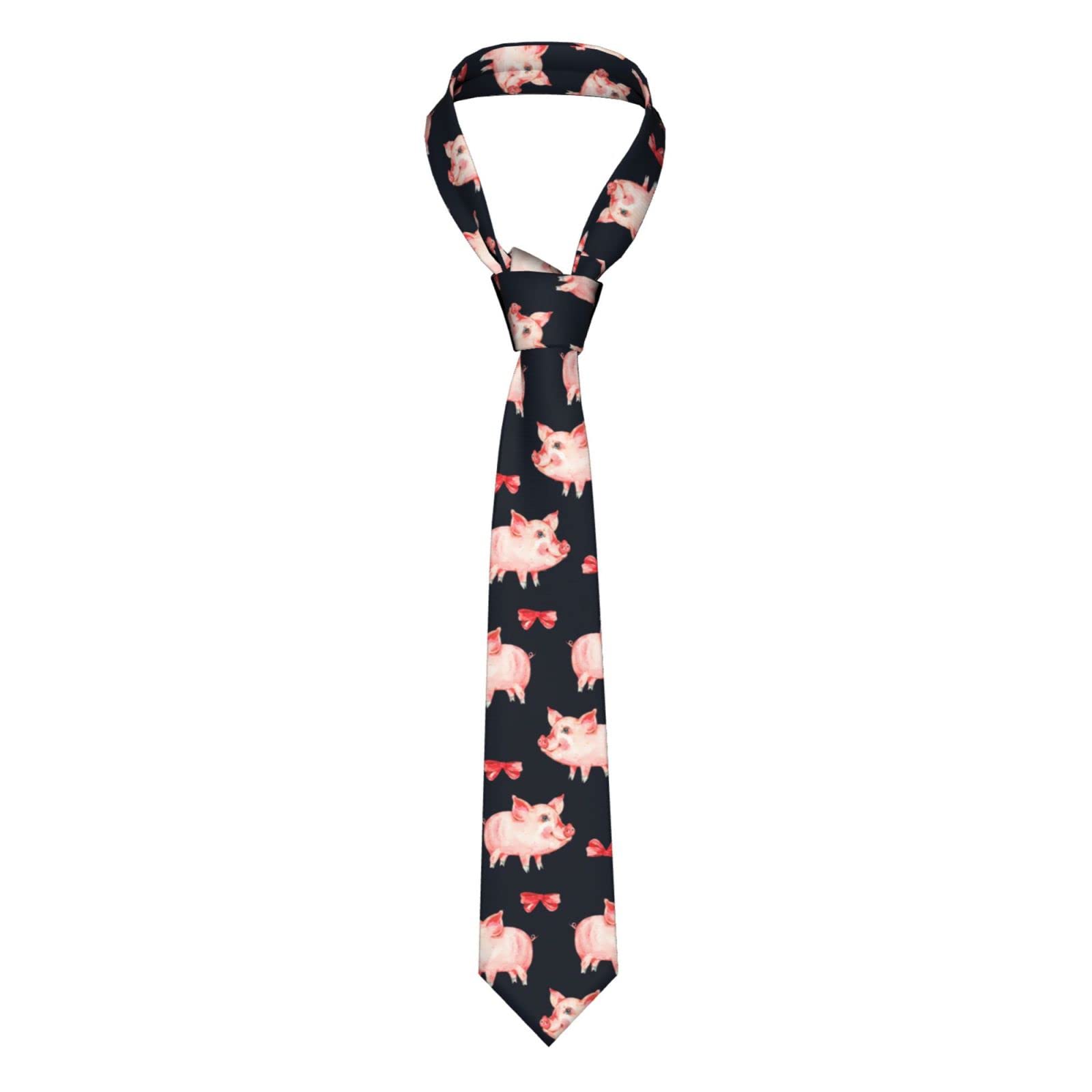 IFHSIGoe Corbata de cerdo para hombre, corbata para bodas, padrinos de boda, misiones, bailes, Como se muestra en la imagen, Taille unique