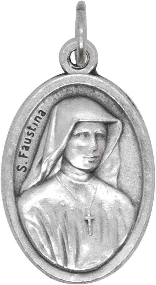 Divine Mercy and Saint Faustina Medals | 10 Pack of Silver-Tone Pendants | DIY Religious Jewelry and Chaplets | Great Catholic Gift for First Holy Communion and Confirmation