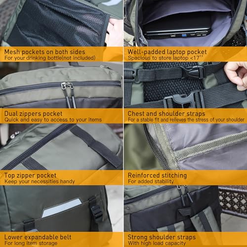 Mochila de senderismo 80L para camping y viaje miniatura 5