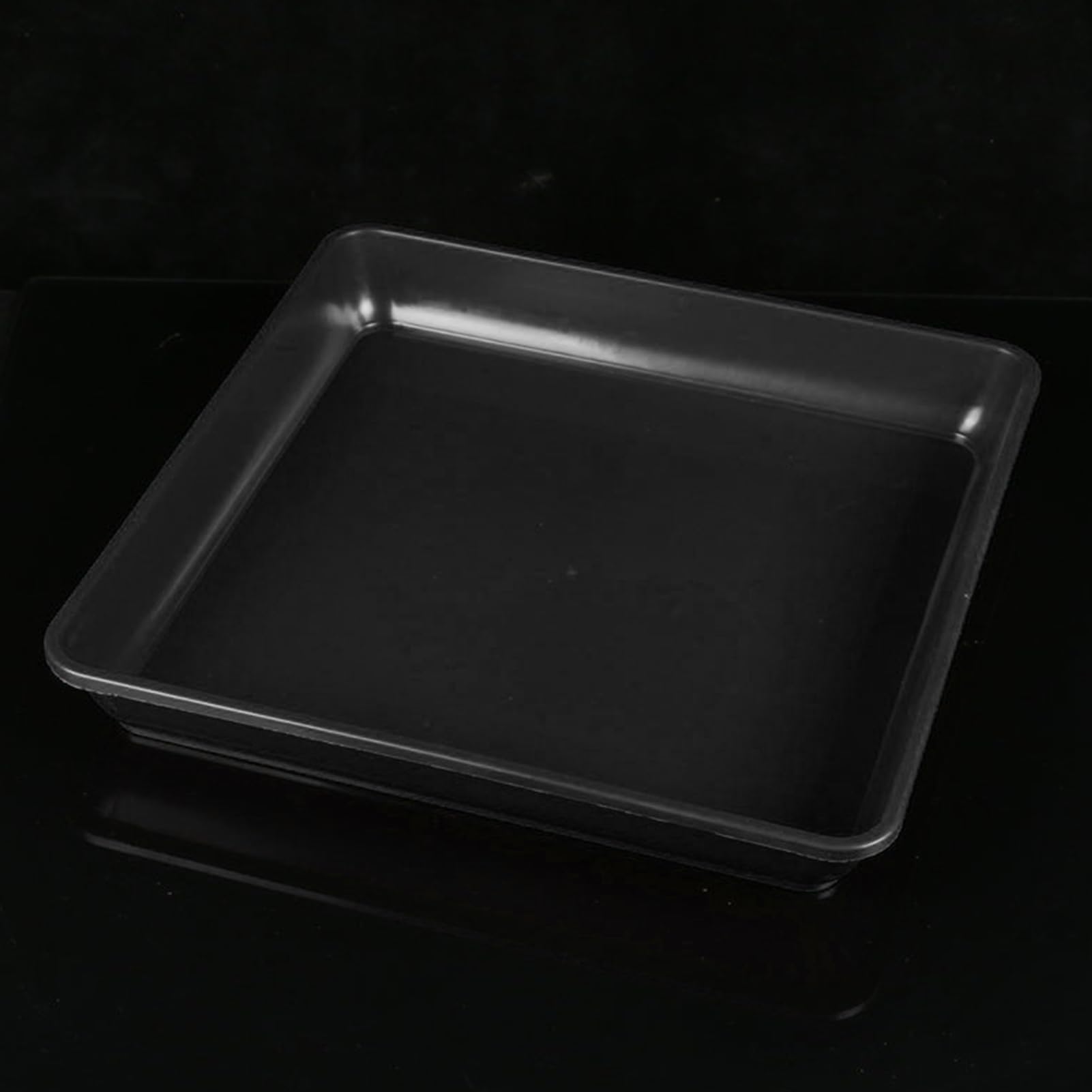 curfair 30Cm/12 Inch 5Pcs Plastic Trays For Plants, Drip Trays For Plant Pots, Square Plant Pot Saucers Trays Indoor And Outdoor Non-Porous Plant Pot Tray For Garden Balcony Windowsill Black 12 inches