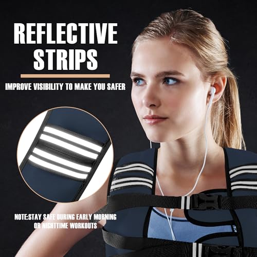 Image of NATURELUX Weighted Vest Men or Women - 5 /10 /15 /20 /25 /30lbs Weights with Reflective Stripe, Weighted Vest for Workout Equipment for Strength Training Running - Walking Weight Loss