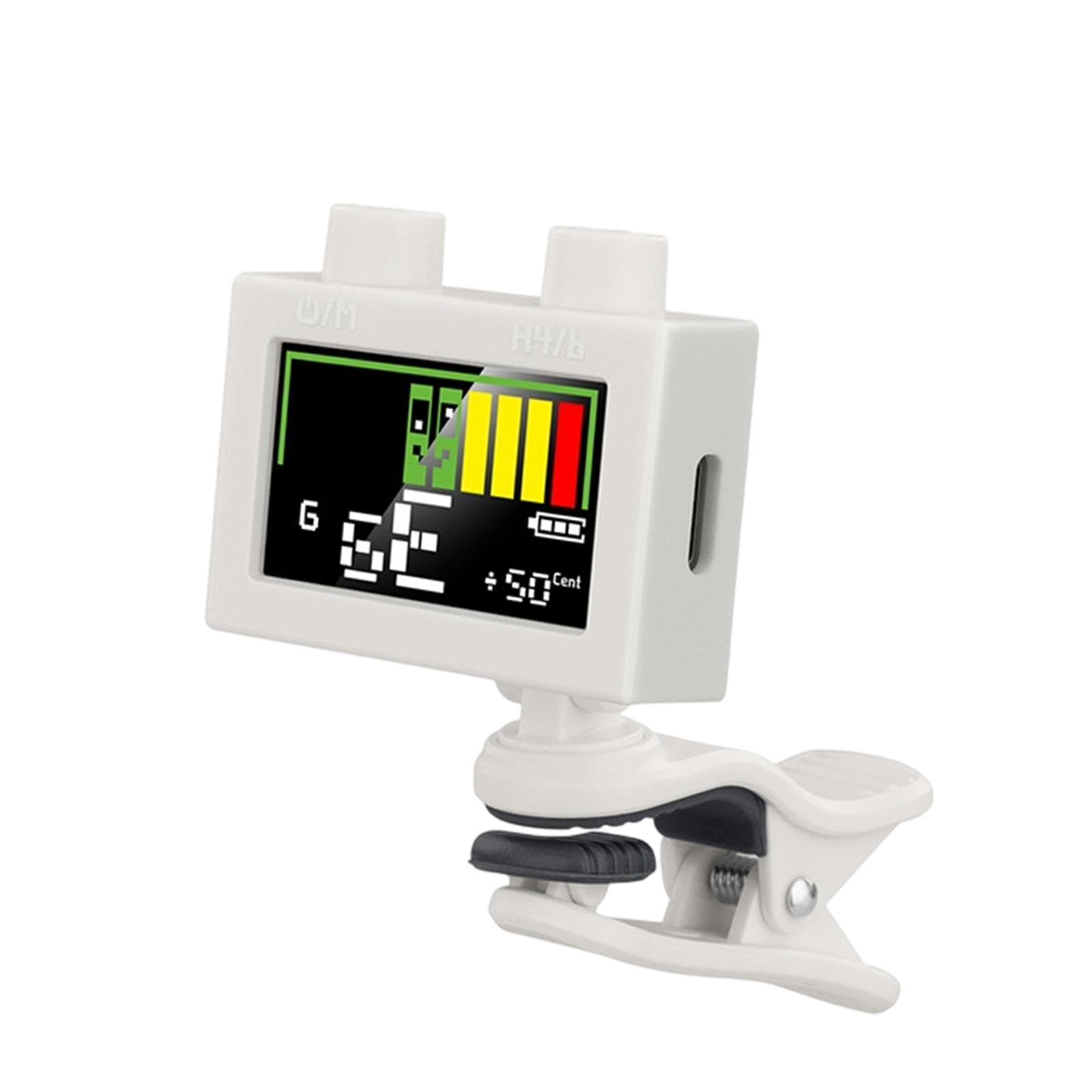 Colcolo Afinador Guitarra Digital Electrónico Metronomo y Afinador Profesional Integrado Cuerpo Compacto y Resistente Adecuado para Bajistas y Violinistas, blanco