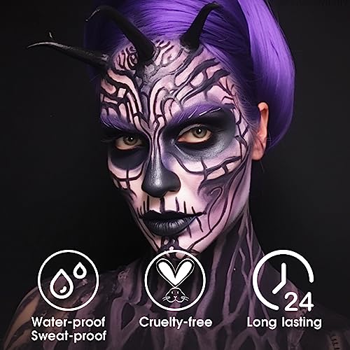 image for BADCOLOR Dark Purple Face Body Paint Stick, Sweatproof Eye Black Body 