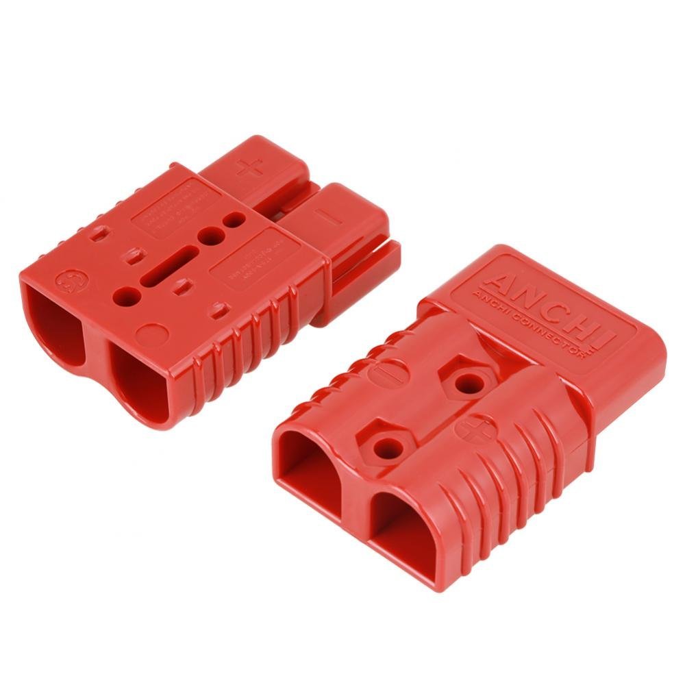 2Pz 175A 600V Kit Connettore Batteria Quick a Rosso, Plug Elettrico per Connessione e Disnnesto Rapida di Batteria con 4 Accessori