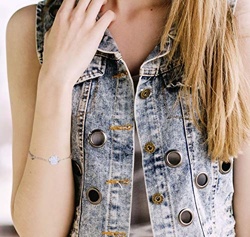 Amoraime 925 Sterling Silver Bracelet Dog Cat Paw Print Of Love Heart Charm Adjustable Link Bracelets For Women Great Gift For Pet Lover (Dog Paw) #TOP5