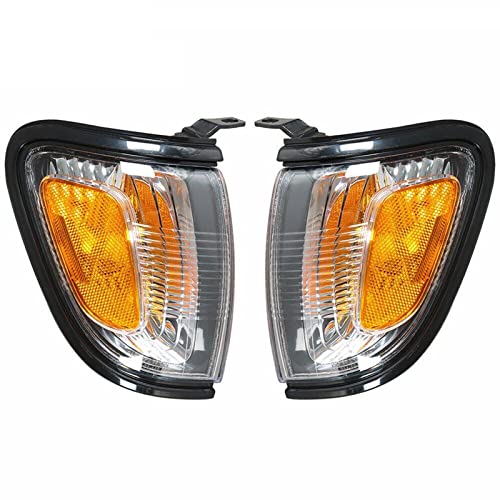 KYYET Driver and Passenger Side Park Signal Corner Marker Lights Assembly w/Black Trim Compatible with 2001-2004 Tacoma Pickup Truck 8162004090C0 8161004090C0