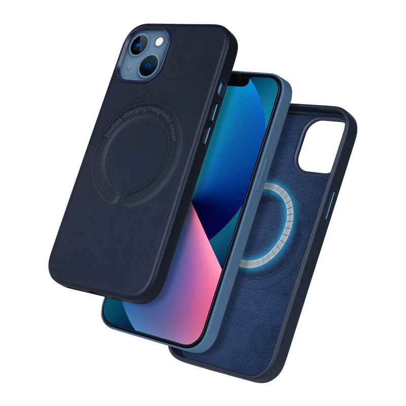GadgetHub Back Cover Magnetic Vegan Leather Navy Blue Case Designed for iPhone 13, Scratch Resistant, Supports Wireless Charging (B0CDYW45J2) Amazon Price History, Amazon Price Tracker