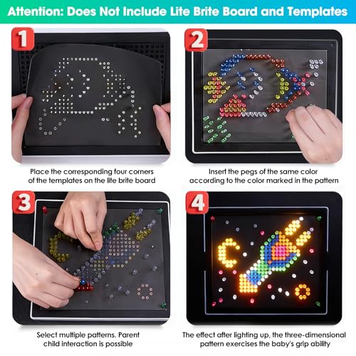 Image of Refill Pegs for Use with Creative Light Up Board, 280 Pcs of Glowing Pegs, Light Up Drawing Board Accessories, 6 Colors, Creative Game Toys, Puzzle Learning Toys, Light Bright Toys for Kids Aged 4 +
