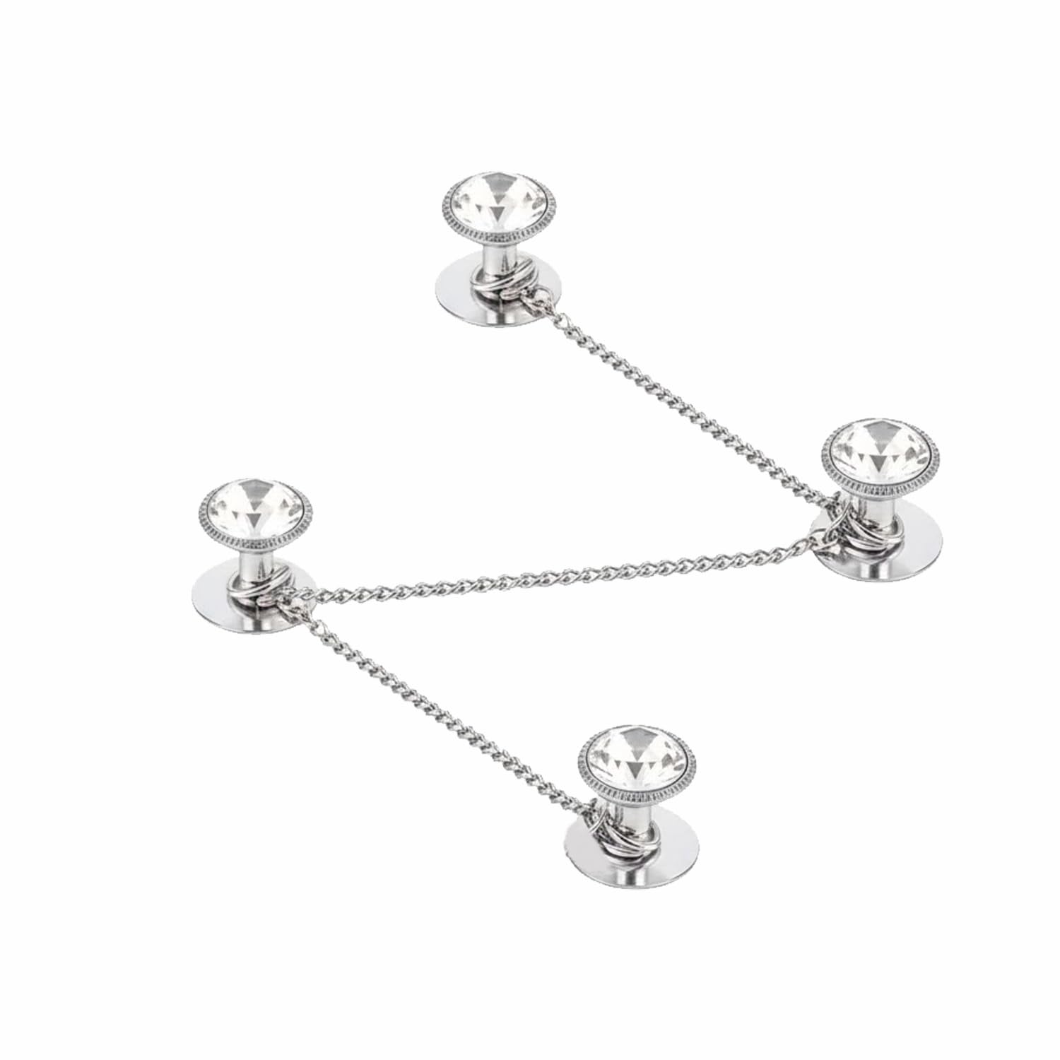 VAMA FASHIONS Silver Plated White Stone Kurta Buttons Cufflinks Studs With Chain Sherwani Blazer Coat Formal Cuff Links Fo... - Review, Price and Buying Guide