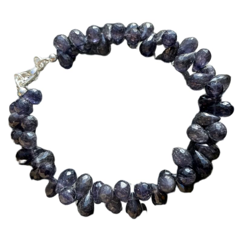 Iolite bleue naturelle LKBEADS : l'excellence d'un bijou fait main aux pierres facettées 9x5mm