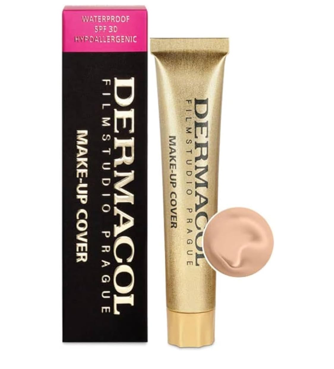 Full Coverage Foundation | Long Lasting Waterproof Makeup Cover Cream SPF30 | Hypoallergenic & Light Weight Liquid | Tattoo, Acne, Spots, Under-eye Skin Cover-up by Derma-col (208, 30g)