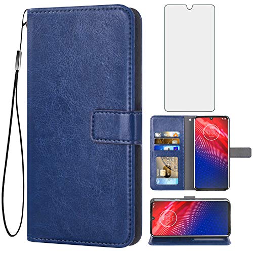 Coque Motoz4cases antichoc étui bleu avec rangement carte résolvant les chutes