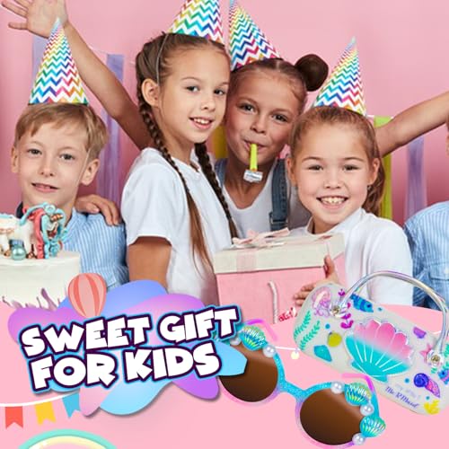 PinkSheep Sunglasses for Girls, Baby Kids Polarized Sunglass with Case, Shell Glasses UV400 Protection Plastic Frame4