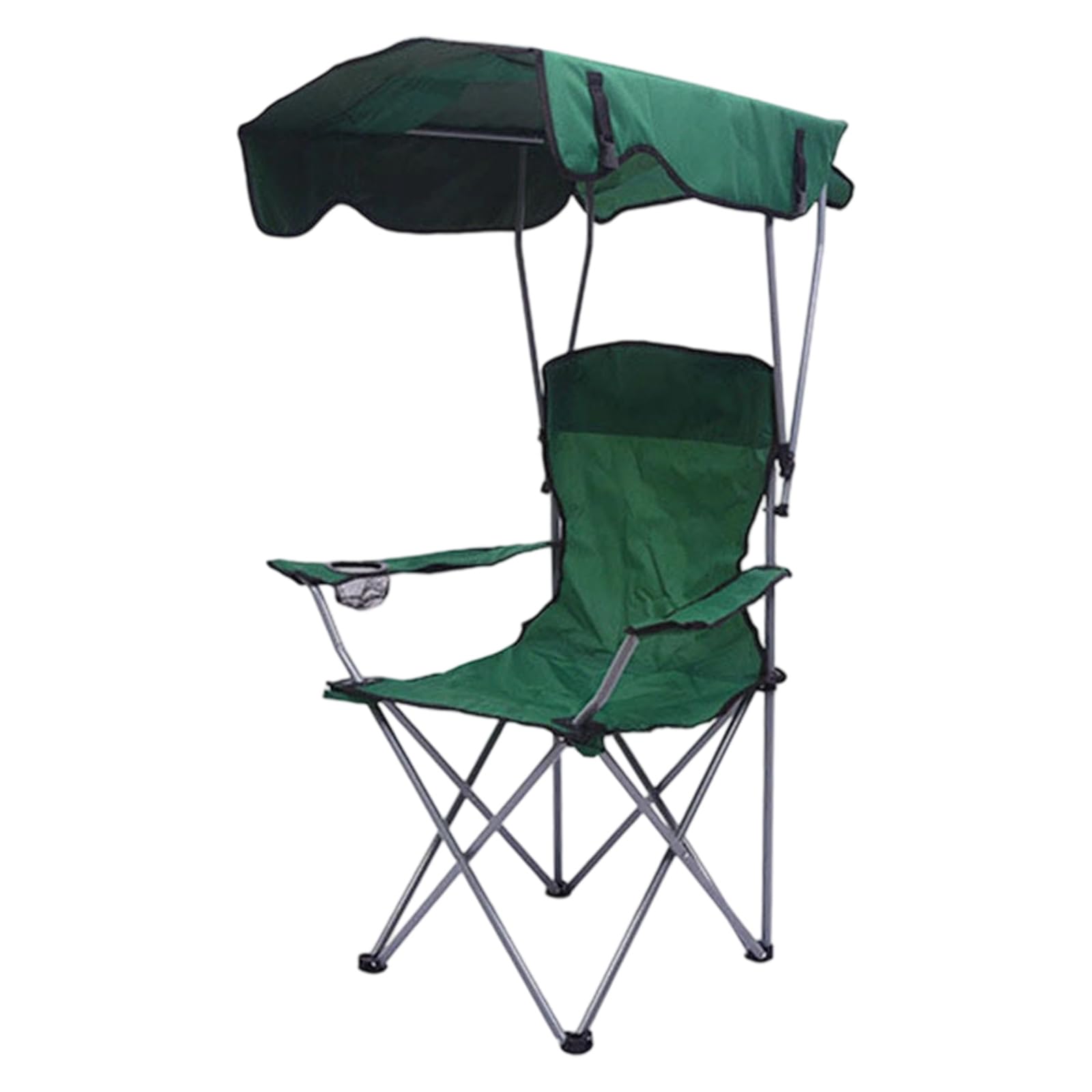 Chaise d'extérieur portable pliante grand confort auvent ajustable et rangement 136kg