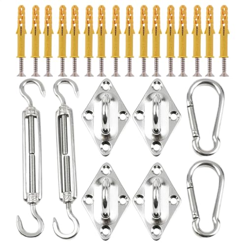 Yidueace Kit de hardware de sombra, kit de montaje para velas, accesorios con énfasis, fijación de sombra solar, toldo al aire libre para jardín